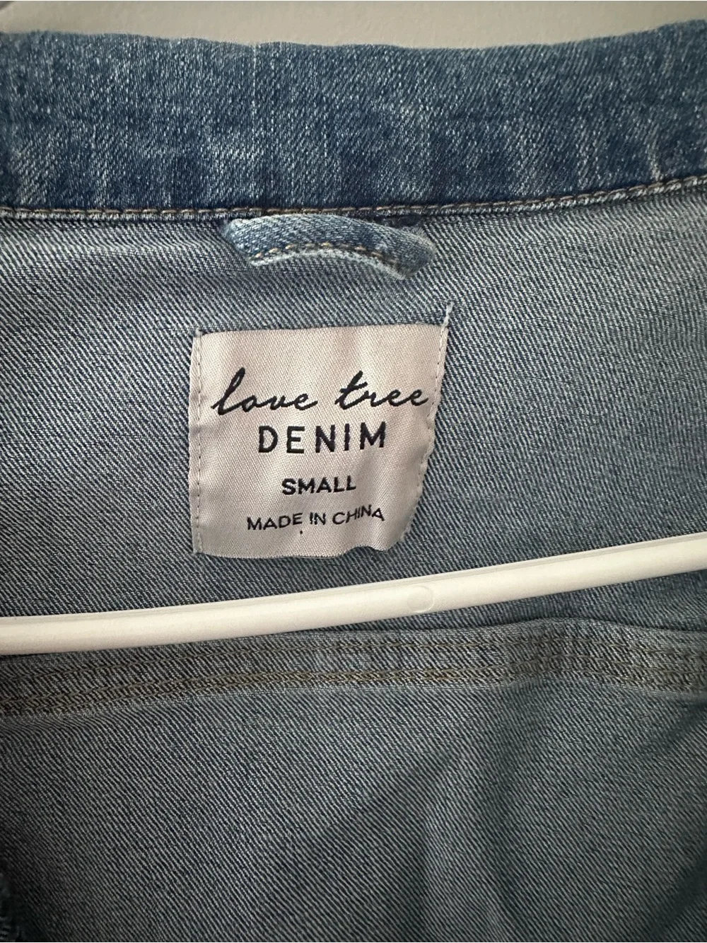 Love Tree Denim Blue Cropped Jean Jacket